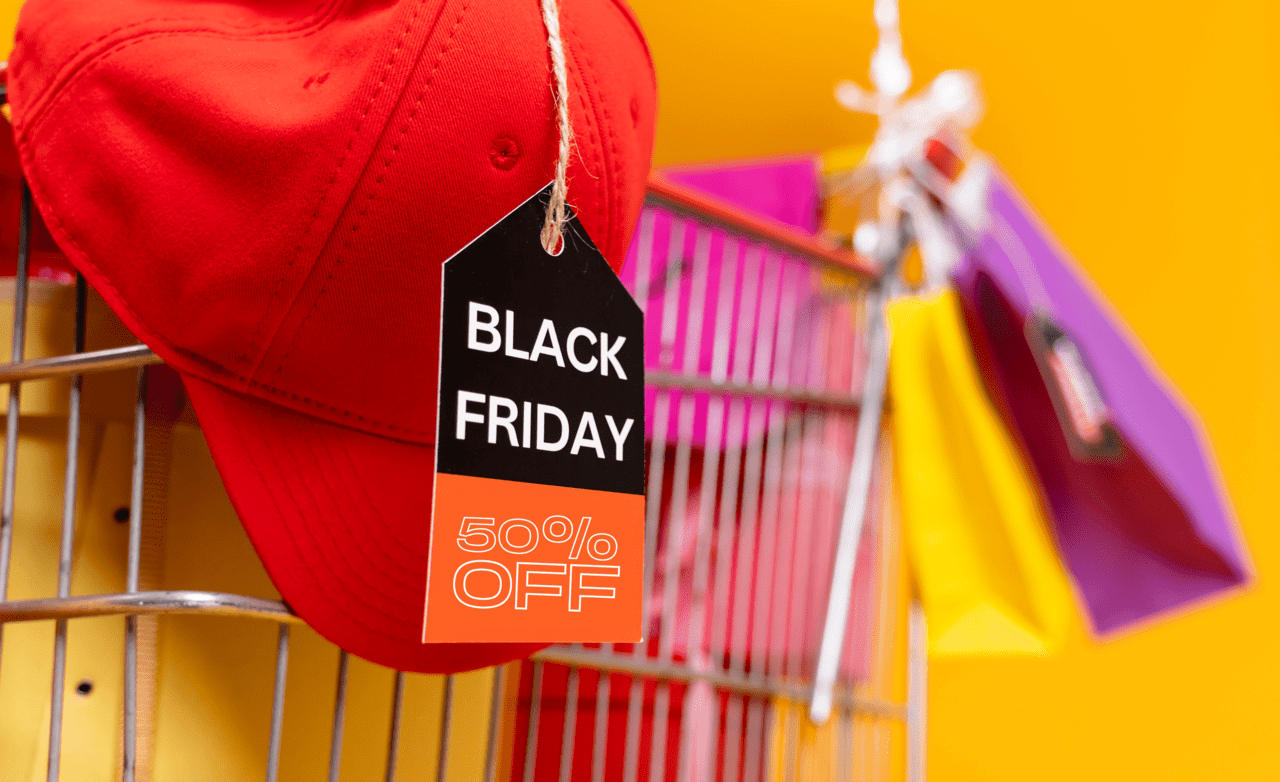 carrinho de compras com descontos da black friday