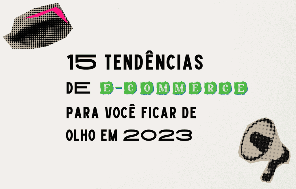 ilustração com anúncio das tendências de e-commerce para 2023