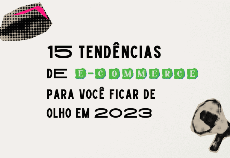 ilustração com anúncio das tendências de e-commerce para 2023