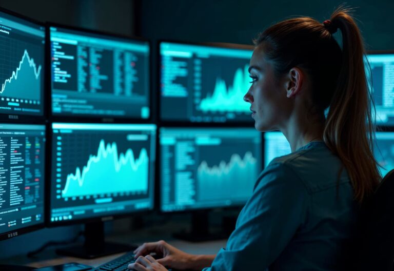 Gestora financeira de uma empresa analisando as principais tendências de pagamentos B2B