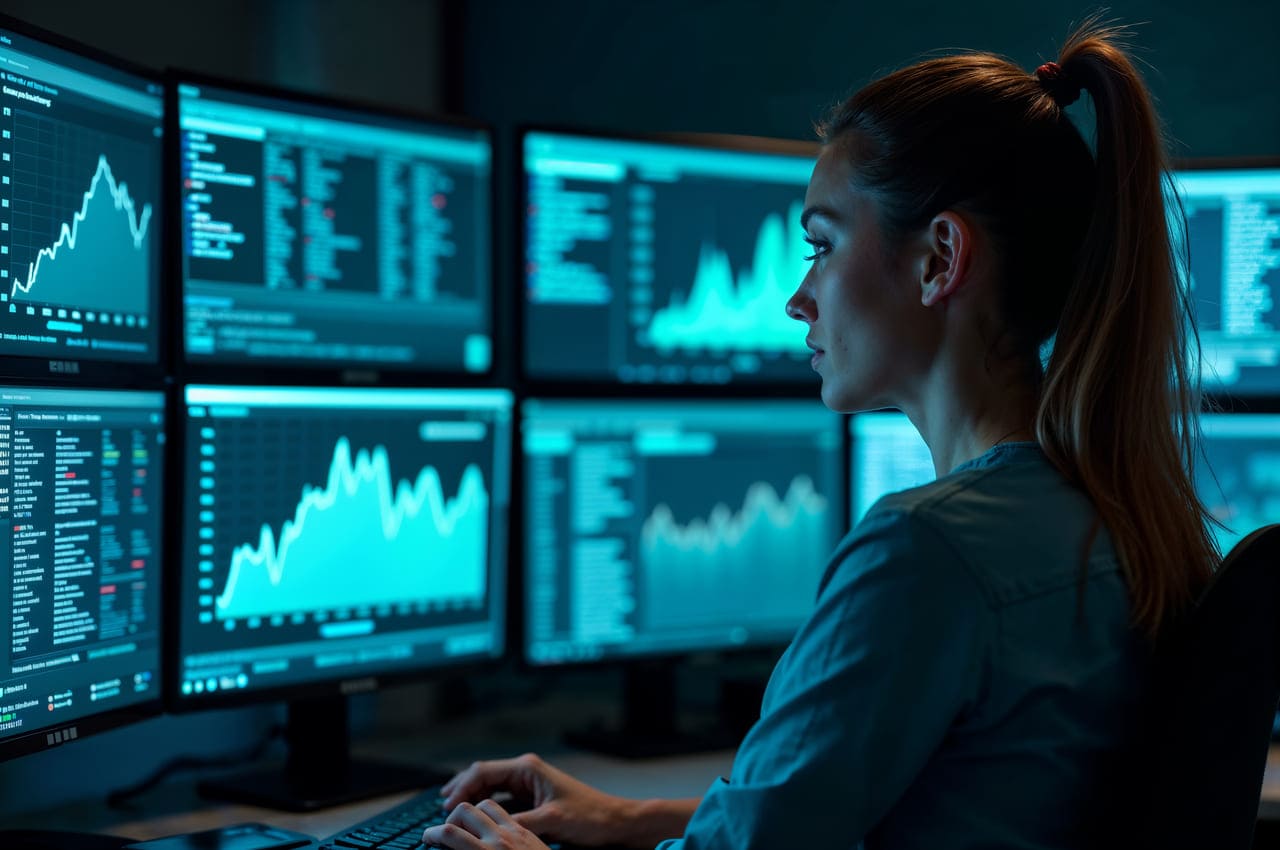 Gestora financeira de uma empresa analisando as principais tendências de pagamentos B2B