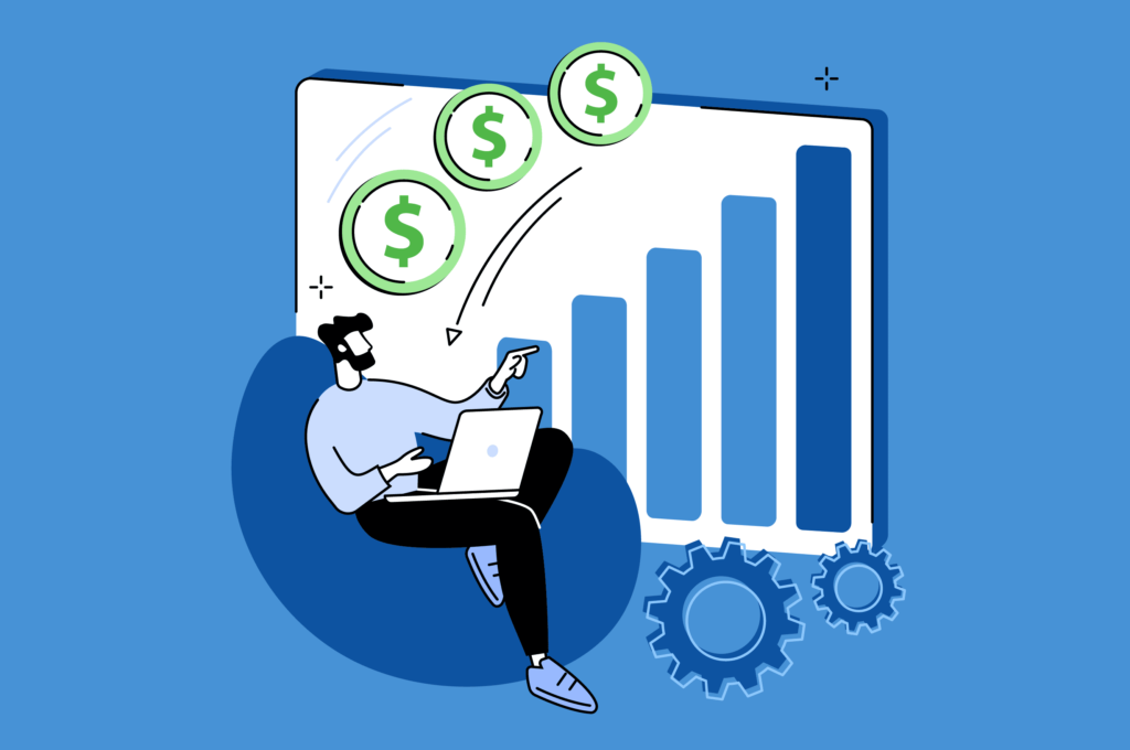 Gestor financeiro realizando o cálculo de uma operação de desconto de duplicatas